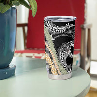 Black Palaka Hawaii Leis Tumbler Cup Hawaiian-plaid Elegant Tropical Vibes - Polynesian Pride