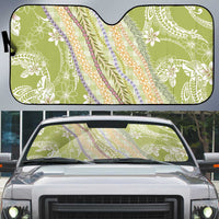 Green Palaka Hawaii Leis Auto Sun Shade Hawaiian-plaid Elegant Tropical Vibes LT14 Green - Polynesian Pride