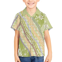 Green Palaka Hawaii Leis Hawaiian Shirt Hawaiian-plaid Elegant Tropical Vibes LT14 - Polynesian Pride