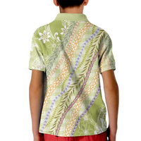 Green Palaka Hawaii Leis Kid Polo Shirt Hawaiian-plaid Elegant Tropical Vibes - Polynesian Pride