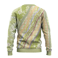 Green Palaka Hawaii Leis Ugly Christmas Sweater Hawaiian-plaid Elegant Tropical Vibes - Polynesian Pride
