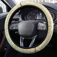 Green Palaka Hawaii Leis Steering Wheel Cover Hawaiian-plaid Elegant Tropical Vibes - Polynesian Pride