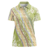 Green Palaka Hawaii Leis Women Polo Shirt Hawaiian-plaid Elegant Tropical Vibes LT14 Female Green - Polynesian Pride