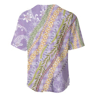 Purple Palaka Hawaii Leis Baseball Jersey Hawaiian-plaid Elegant Tropical Vibes LT14 - Polynesian Pride