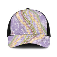 Purple Palaka Hawaii Leis Baseball Net Cap Hawaiian-plaid Elegant Tropical Vibes LT14 One Size Black Purple - Polynesian Pride