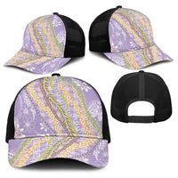 Purple Palaka Hawaii Leis Baseball Net Cap Hawaiian-plaid Elegant Tropical Vibes LT14 - Polynesian Pride