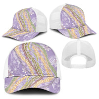 Purple Palaka Hawaii Leis Baseball Net Cap Hawaiian-plaid Elegant Tropical Vibes LT14 - Polynesian Pride