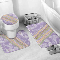 Purple Palaka Hawaii Leis Bathroom Set Hawaiian-plaid Elegant Tropical Vibes - Polynesian Pride