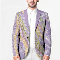 Purple Palaka Hawaii Leis Blazer Hawaiian-plaid Elegant Tropical Vibes - Polynesian Pride