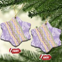 Purple Palaka Hawaii Leis Ceramic Ornament Hawaiian-plaid Elegant Tropical Vibes - Polynesian Pride