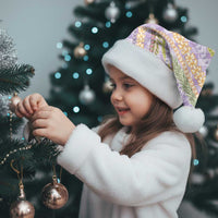 Purple Palaka Hawaii Leis Christmas Santa Hat Hawaiian-plaid Elegant Tropical Vibes - Polynesian Pride