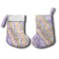 Purple Palaka Hawaii Leis Christmas Stocking Hawaiian-plaid Elegant Tropical Vibes - Polynesian Pride