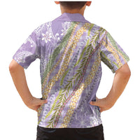 Purple Palaka Hawaii Leis Family Matching Mermaid Dress and Hawaiian Shirt Hawaiian-plaid Elegant Tropical Vibes - Polynesian Pride