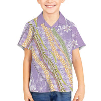 Purple Palaka Hawaii Leis Family Matching Mermaid Dress and Hawaiian Shirt Hawaiian-plaid Elegant Tropical Vibes - Polynesian Pride