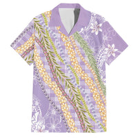 Purple Palaka Hawaii Leis Family Matching Off The Shoulder Long Sleeve Dress and Hawaiian Shirt Hawaiian-plaid Elegant Tropical Vibes - Polynesian Pride