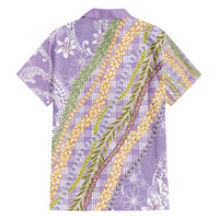 Purple Palaka Hawaii Leis Family Matching Off Shoulder Maxi Dress and Hawaiian Shirt Hawaiian-plaid Elegant Tropical Vibes - Polynesian Pride