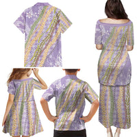 Purple Palaka Hawaii Leis Family Matching Puletasi and Hawaiian Shirt Hawaiian-plaid Elegant Tropical Vibes - Polynesian Pride