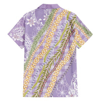 Purple Palaka Hawaii Leis Family Matching Summer Maxi Dress and Hawaiian Shirt Hawaiian-plaid Elegant Tropical Vibes - Polynesian Pride