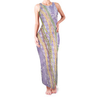 Purple Palaka Hawaii Leis Family Matching Tank Maxi Dress and Hawaiian Shirt Hawaiian-plaid Elegant Tropical Vibes - Polynesian Pride