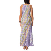 Purple Palaka Hawaii Leis Family Matching Tank Maxi Dress and Hawaiian Shirt Hawaiian-plaid Elegant Tropical Vibes - Polynesian Pride