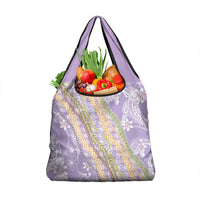 Purple Palaka Hawaii Leis Grocery Bag Hawaiian-plaid Elegant Tropical Vibes - Polynesian Pride