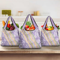 Purple Palaka Hawaii Leis Grocery Bag Hawaiian-plaid Elegant Tropical Vibes - Polynesian Pride
