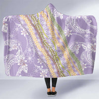 Purple Palaka Hawaii Leis Hooded Blanket Hawaiian-plaid Elegant Tropical Vibes - Polynesian Pride