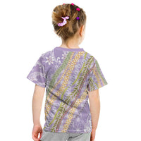 Purple Palaka Hawaii Leis Kid T Shirt Hawaiian-plaid Elegant Tropical Vibes - Polynesian Pride