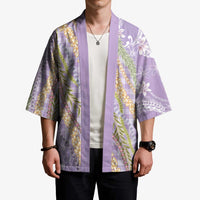 Purple Palaka Hawaii Leis Kimono Hawaiian-plaid Elegant Tropical Vibes - Polynesian Pride