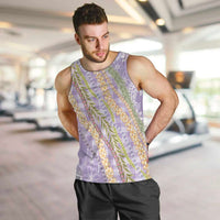 Purple Palaka Hawaii Leis Men Tank Top Hawaiian-plaid Elegant Tropical Vibes - Polynesian Pride