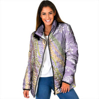 Purple Palaka Hawaii Leis Padded Jacket Hawaiian-plaid Elegant Tropical Vibes - Polynesian Pride