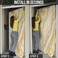 Yellow Palaka Hawaii Leis Door Cover Hawaiian-plaid Elegant Tropical Vibes - Polynesian Pride