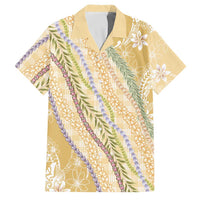 Yellow Palaka Hawaii Leis Family Matching Mermaid Dress and Hawaiian Shirt Hawaiian-plaid Elegant Tropical Vibes - Polynesian Pride