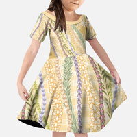 Yellow Palaka Hawaii Leis Family Matching Summer Maxi Dress and Hawaiian Shirt Hawaiian-plaid Elegant Tropical Vibes - Polynesian Pride