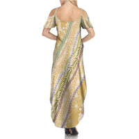 Yellow Palaka Hawaii Leis Family Matching Summer Maxi Dress and Hawaiian Shirt Hawaiian-plaid Elegant Tropical Vibes - Polynesian Pride