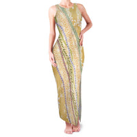 Yellow Palaka Hawaii Leis Family Matching Tank Maxi Dress and Hawaiian Shirt Hawaiian-plaid Elegant Tropical Vibes - Polynesian Pride