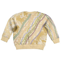 Yellow Palaka Hawaii Leis Kid Ugly Christmas Sweater Hawaiian-plaid Elegant Tropical Vibes - Polynesian Pride