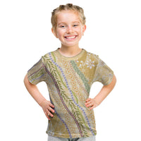 Yellow Palaka Hawaii Leis Kid T Shirt Hawaiian-plaid Elegant Tropical Vibes LT14 Yellow - Polynesian Pride