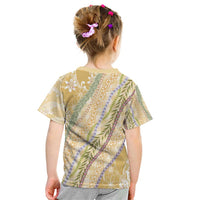Yellow Palaka Hawaii Leis Kid T Shirt Hawaiian-plaid Elegant Tropical Vibes LT14 - Polynesian Pride