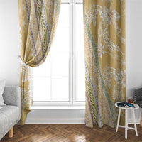 Yellow Palaka Hawaii Leis Window Curtain Hawaiian-plaid Elegant Tropical Vibes - Polynesian Pride