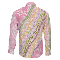 Pink Palaka Hawaii Leis Family Matching Off Shoulder Short Dress and Hawaiian Shirt Hawaiian-plaid Elegant Tropical Vibes - Polynesian Pride