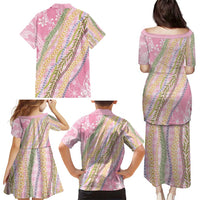 Pink Palaka Hawaii Leis Family Matching Puletasi and Hawaiian Shirt Hawaiian-plaid Elegant Tropical Vibes - Polynesian Pride