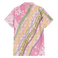 Pink Palaka Hawaii Leis Family Matching Puletasi and Hawaiian Shirt Hawaiian-plaid Elegant Tropical Vibes - Polynesian Pride