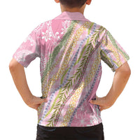 Pink Palaka Hawaii Leis Family Matching Summer Maxi Dress and Hawaiian Shirt Hawaiian-plaid Elegant Tropical Vibes - Polynesian Pride