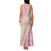 Pink Palaka Hawaii Leis Family Matching Tank Maxi Dress and Hawaiian Shirt Hawaiian-plaid Elegant Tropical Vibes - Polynesian Pride