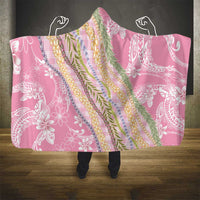 Pink Palaka Hawaii Leis Hooded Blanket Hawaiian-plaid Elegant Tropical Vibes - Polynesian Pride