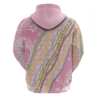Pink Palaka Hawaii Leis Hoodie Hawaiian-plaid Elegant Tropical Vibes - Polynesian Pride
