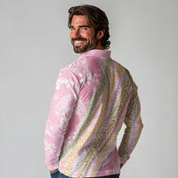 Pink Palaka Hawaii Leis Long Sleeve Polo Shirt Hawaiian-plaid Elegant Tropical Vibes - Polynesian Pride