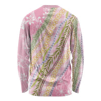 Pink Palaka Hawaii Leis Long Sleeve Shirt Hawaiian-plaid Elegant Tropical Vibes - Polynesian Pride