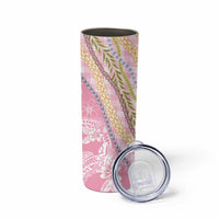 Pink Palaka Hawaii Leis Skinny Tumbler Hawaiian-plaid Elegant Tropical Vibes - Polynesian Pride